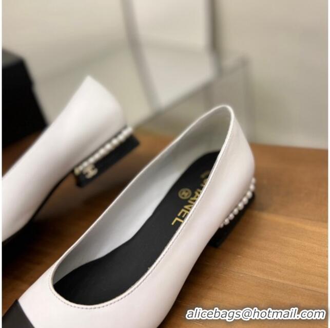 Best Price Chanel Pearl Ballerinas White 080899