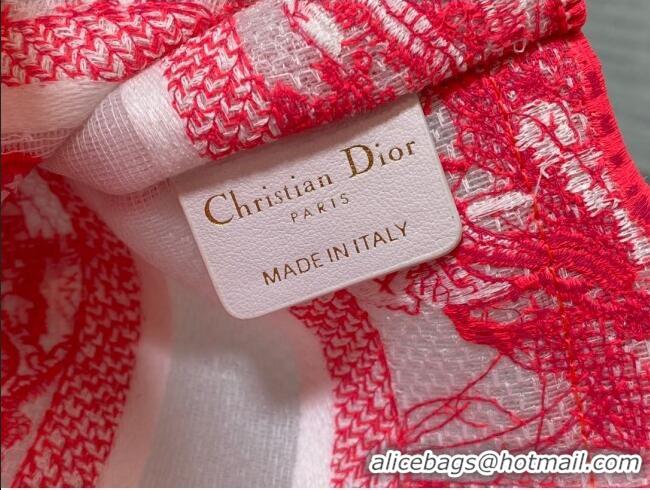 Promotional Dior Mini Book Tote Bag in Fluorescent Pink Toile de Jouy Transparent Canvas CD8027 2022