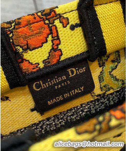 Trendy Design Dior Vertical Mini Book Tote Bag in Yellow Pixel Zodiac Embroidery CD0273 2022