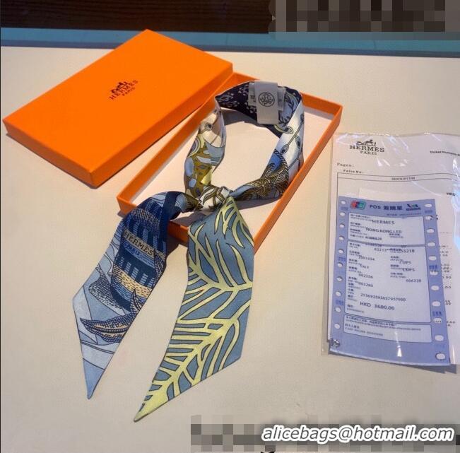 Promotional Hermes Silk Bandeau Scarf 5x86cm 040127 Light Blue 2022