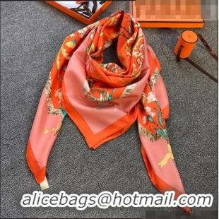 Good Product Hermes Silk Square Scarf 140x140cm H62401 Orange 2022