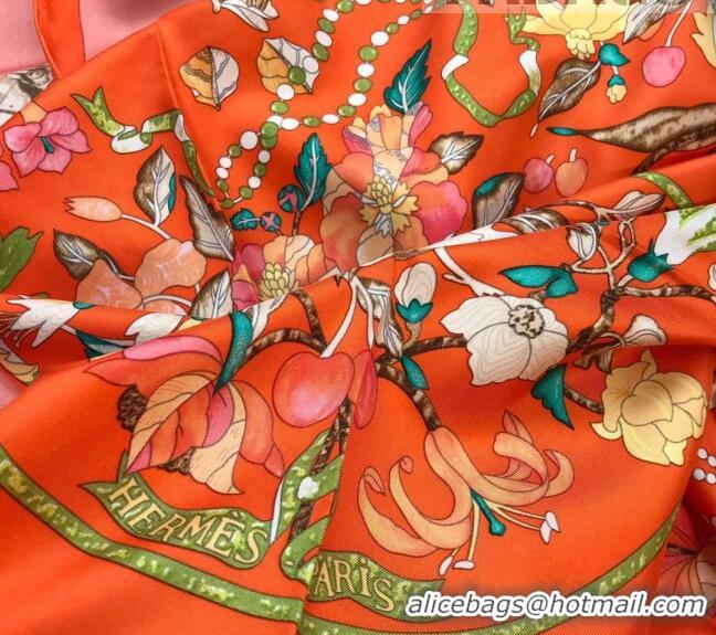 Good Product Hermes Silk Square Scarf 140x140cm H62401 Orange 2022