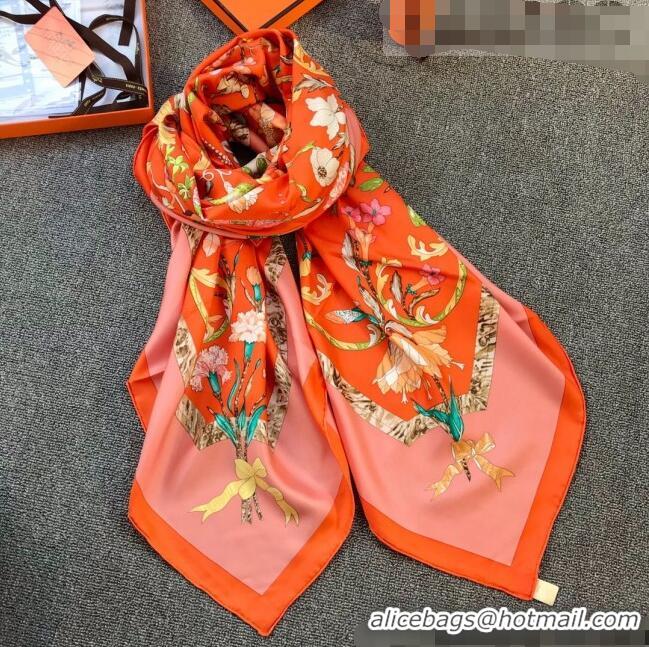 Good Product Hermes Silk Square Scarf 140x140cm H62401 Orange 2022