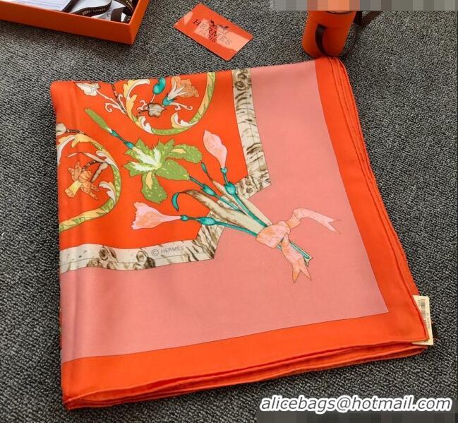 Good Product Hermes Silk Square Scarf 140x140cm H62401 Orange 2022