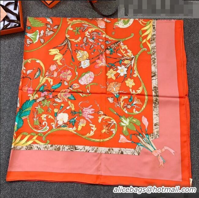 Good Product Hermes Silk Square Scarf 140x140cm H62401 Orange 2022