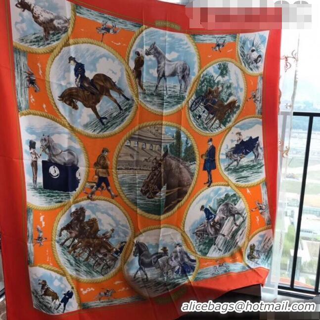 Reasonable Price Hermes Silk Square Scarf 140x140cm H62404 Orange 2022