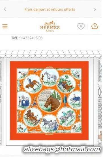 Reasonable Price Hermes Silk Square Scarf 140x140cm H62404 Orange 2022