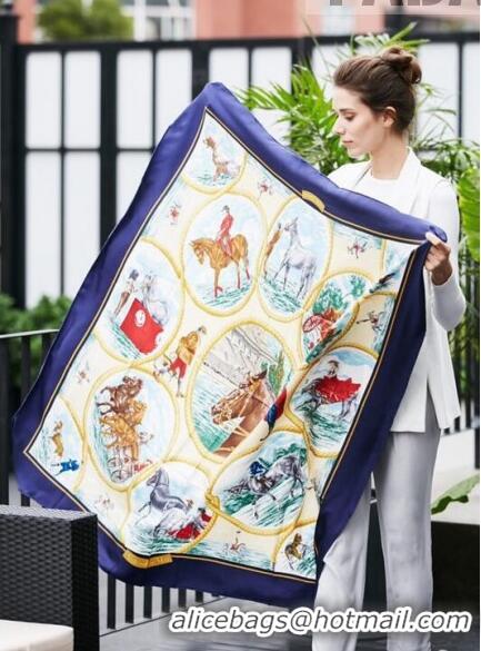 Promotional Hermes Silk Square Scarf 140x140cm H62405 Blue 2022