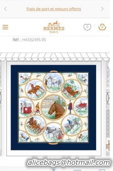 Promotional Hermes Silk Square Scarf 140x140cm H62405 Blue 2022