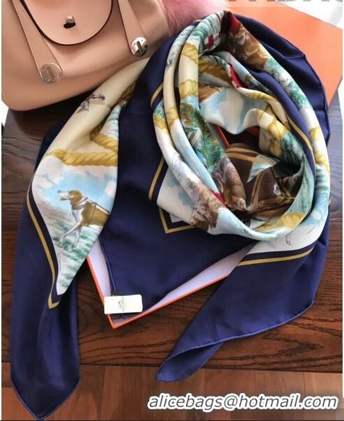 Promotional Hermes Silk Square Scarf 140x140cm H62405 Blue 2022