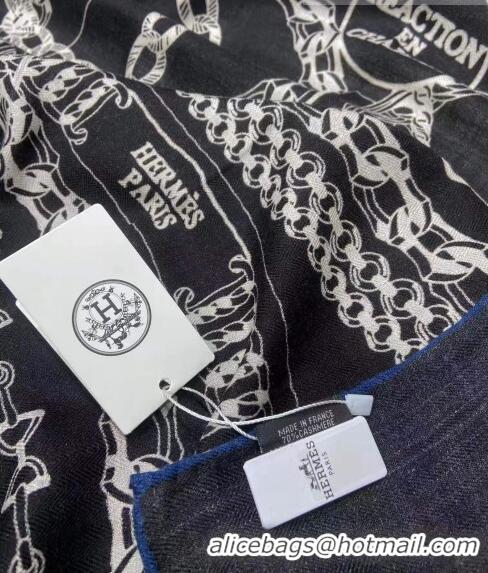 Super Quality Hermes Silk & Cashmere Square Scarf 140x140cm H62410 Black 2022