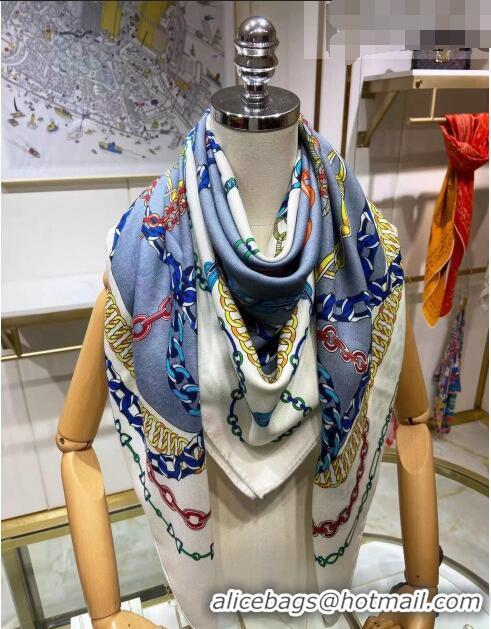 Shop Promotional Hermes Silk & Cashmere Square Scarf 140x140cm H62409 Grey 2022