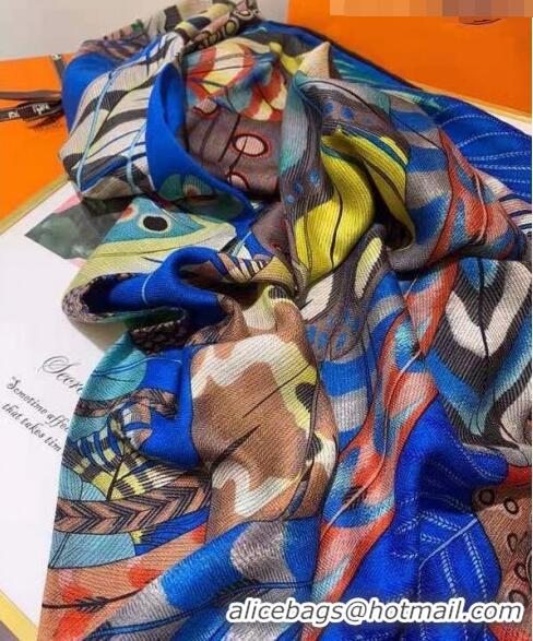 Popular Style Hermes Silk & Cashmere Square Scarf 140x140cm H62412 Blue 2022