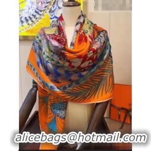 Cheapest Hermes Silk & Cashmere Square Scarf 140x140cm H62413 Orange 2022