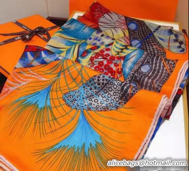 Cheapest Hermes Silk & Cashmere Square Scarf 140x140cm H62413 Orange 2022