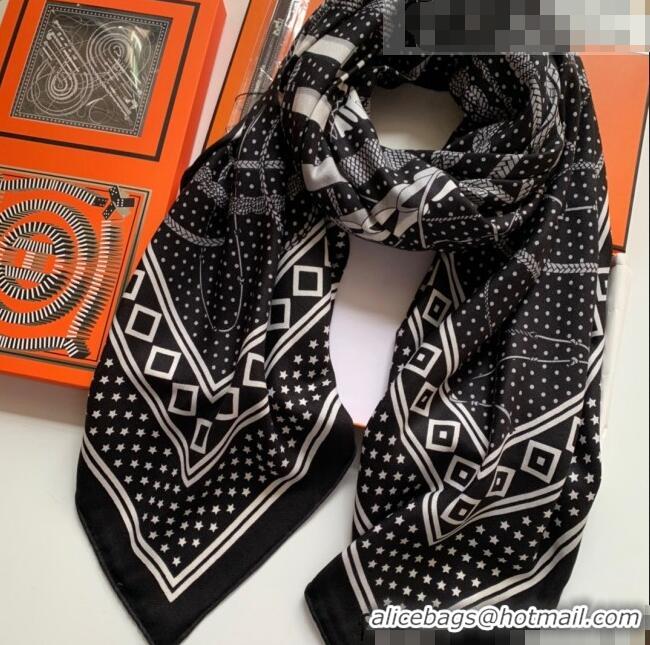 Most Popular Hermes Cashmere Silk Scarf Shawl 140x140cm 0726 Black 2022