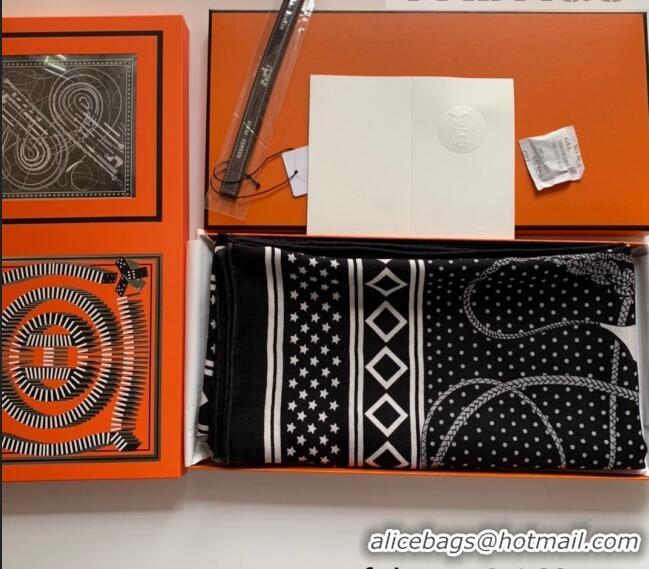 Most Popular Hermes Cashmere Silk Scarf Shawl 140x140cm 0726 Black 2022