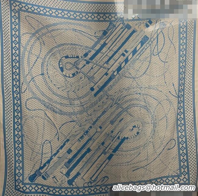 Affordable Price Hermes Cashmere Silk Scarf Shawl 140x140cm 0726 Blue 2022