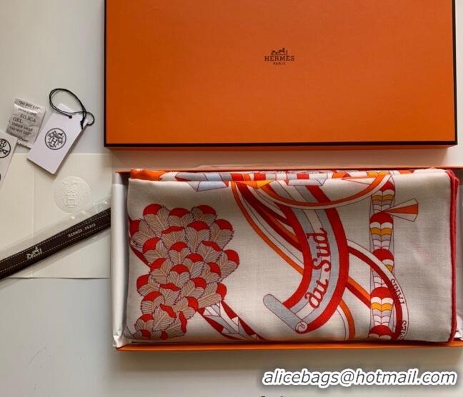 Promotional Hermes Cashmere Silk Scarf Shawl 140x140cm H0726 Orange 2022