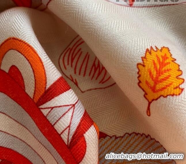 Promotional Hermes Cashmere Silk Scarf Shawl 140x140cm H0726 Orange 2022