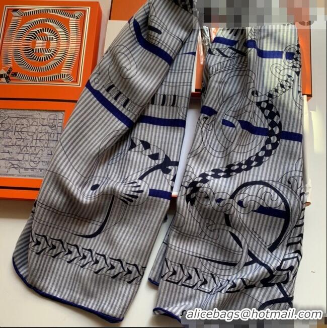 Unique Style Hermes Cashmere Silk Scarf Shawl 140x140cm H0726 Blue 2022