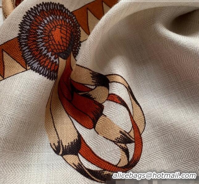 Top Quality Hermes Cashmere Silk Scarf Shawl 140x140cm H0726 Light Apricot 2022