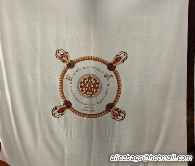 Top Quality Hermes Cashmere Silk Scarf Shawl 140x140cm H0726 Light Apricot 2022