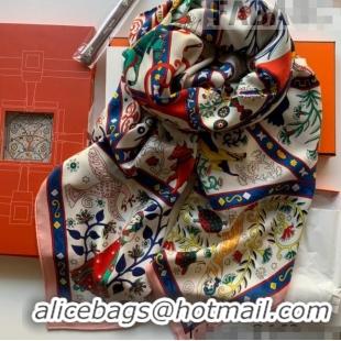 Buy Fashionable Hermes Cashmere Silk Scarf Shawl 140x140cm H0726 Pink 2022