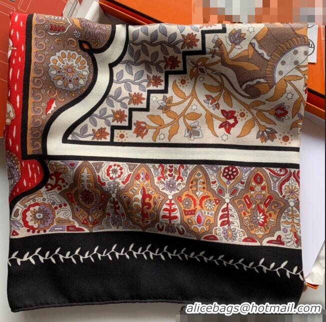 Good Product Hermes Cashmere Silk Scarf Shawl 140x140cm 07260 Black 2022