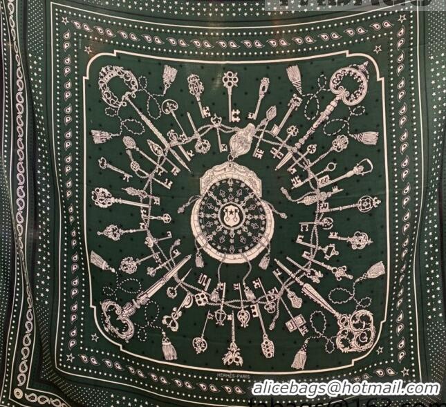 Luxury Grade Hermes Cashmere Silk Scarf Shawl 140x140cm HC0726 Green 2022