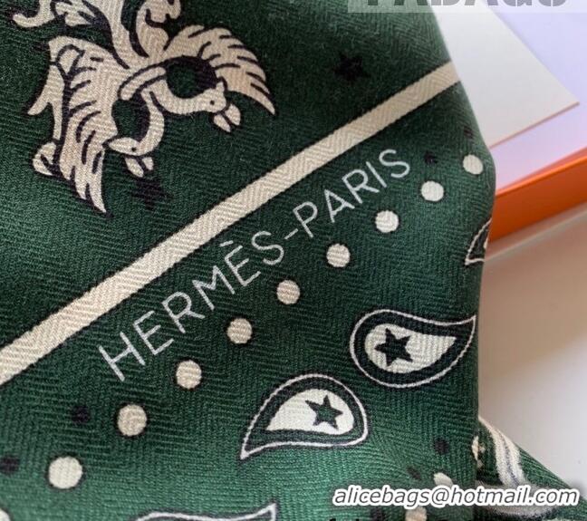 Luxury Grade Hermes Cashmere Silk Scarf Shawl 140x140cm HC0726 Green 2022