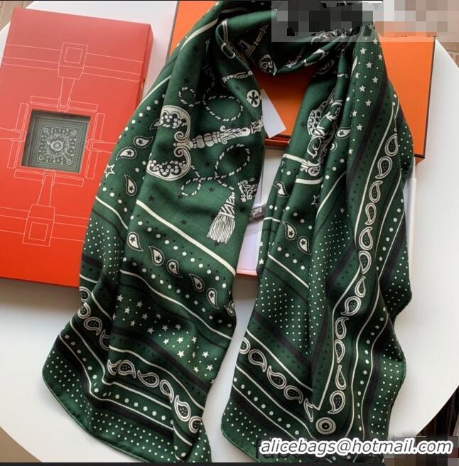 Luxury Grade Hermes Cashmere Silk Scarf Shawl 140x140cm HC0726 Green 2022