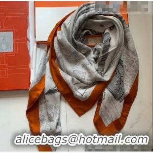 Good Product Hermes Cashmere Silk Scarf Shawl 140x140cm HC0726 Grey 2022