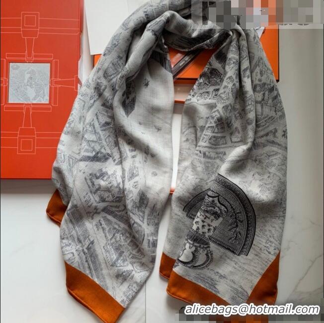 Good Product Hermes Cashmere Silk Scarf Shawl 140x140cm HC0726 Grey 2022