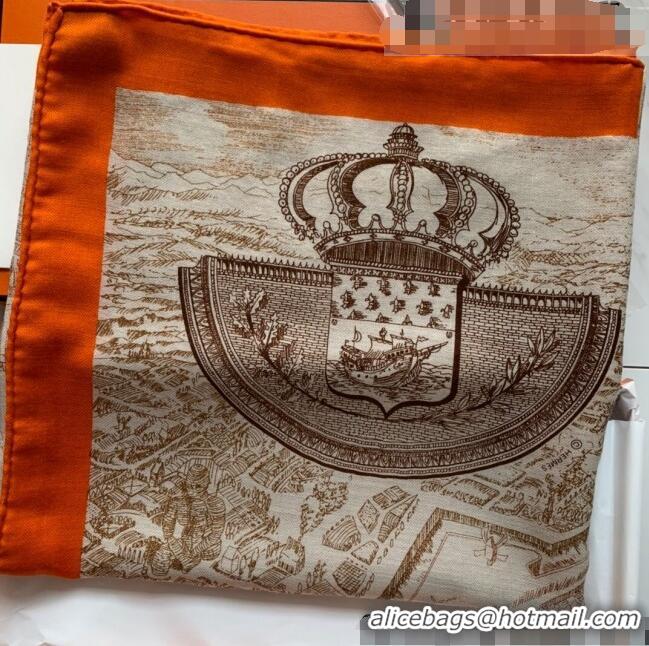 Popular Style Hermes Cashmere Silk Scarf Shawl 140x140cm HC0727 Orange 2022