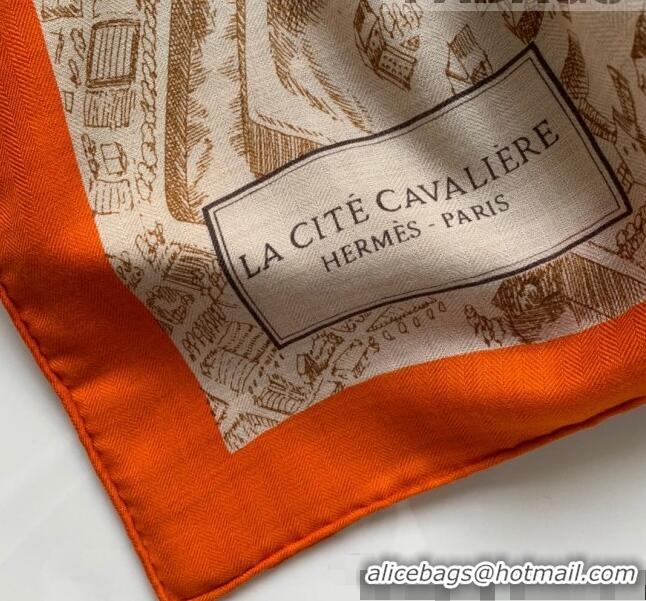 Popular Style Hermes Cashmere Silk Scarf Shawl 140x140cm HC0727 Orange 2022