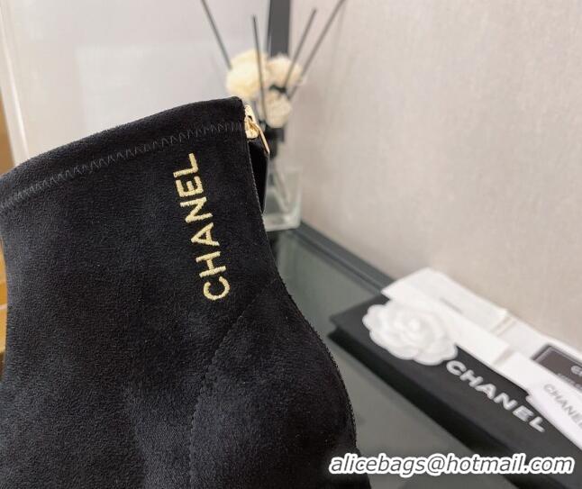 Feminine Chanel Suede Ankle Boots 5cm G39160 Black 8089112