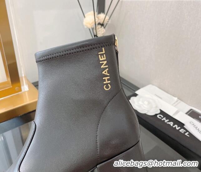 Low Price Chanel Stretch Lambskin Ankle Boots 5cm G39160 Black