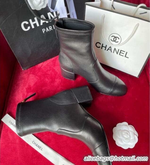 Luxury Chanel Stretch Lambskin Ankle Boots 5cm G39160 Black