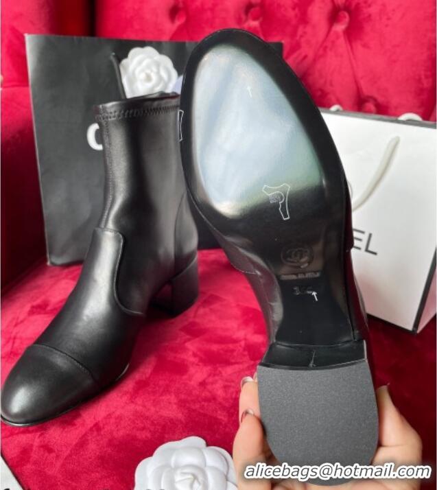 Luxury Chanel Stretch Lambskin Ankle Boots 5cm G39160 Black