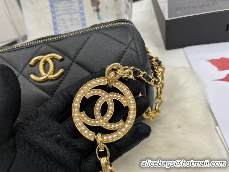 Top Grade Chanel Original Mini Bowling Bag Black AS3384 Black