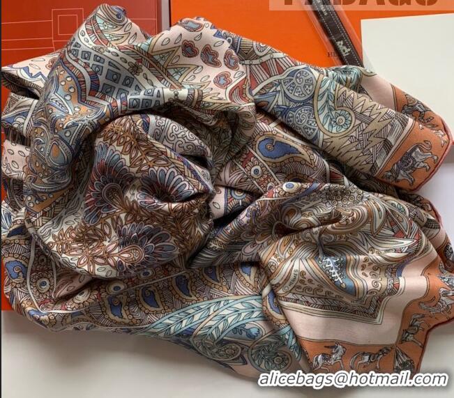 Buy Grade Hermes Cashmere Silk Scarf Shawl 140x140cm HC0727 Pink 2022