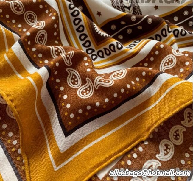 Top Quality Hermes Bandana Cashmere Silk Scarf Shawl 140x140cm HC0728 Yellow 2022