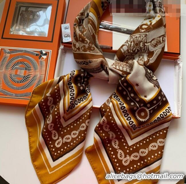 Top Quality Hermes Bandana Cashmere Silk Scarf Shawl 140x140cm HC0728 Yellow 2022