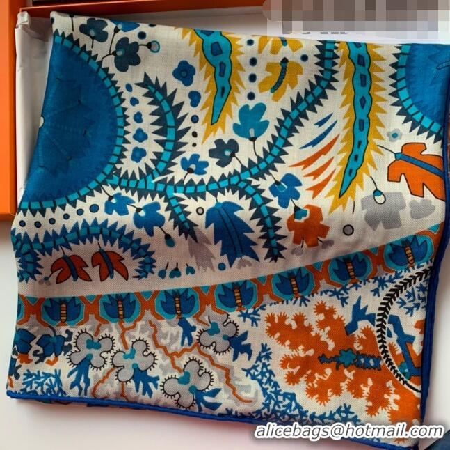 Popular Style Hermes Paisley Blossom Cashmere Silk Scarf Shawl 140x140cm HC0729 Blue 2022