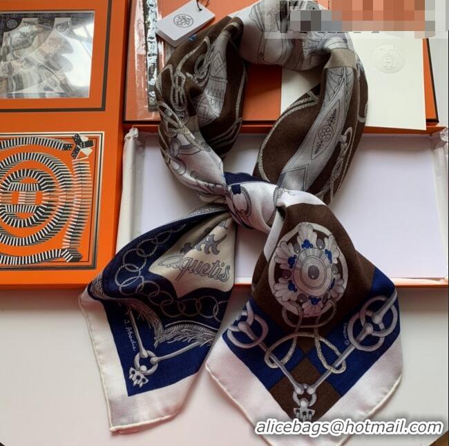 Unique Style Hermes Cashmere & Silk Sqaure Scarf 100 H2695 Navy Blue 2022