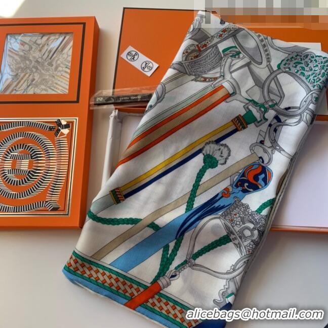 Best Product Hermes Cashmere & Silk Sqaure Scarf 100 H2695 Blue 2022