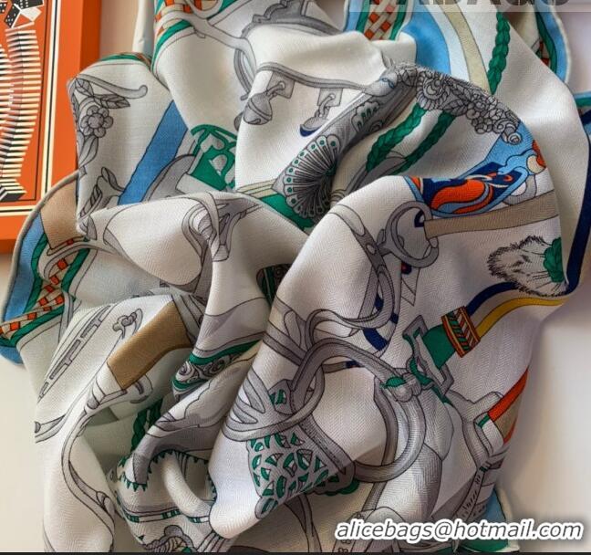 Best Product Hermes Cashmere & Silk Sqaure Scarf 100 H2695 Blue 2022