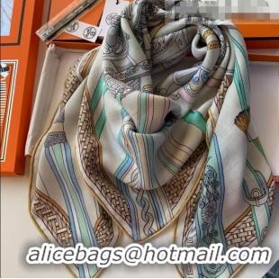 Promotional Best Hermes Cashmere & Silk Sqaure Scarf 100 H2695 Grey 2022