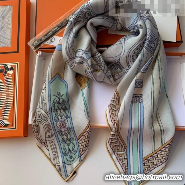 Promotional Best Hermes Cashmere & Silk Sqaure Scarf 100 H2695 Grey 2022